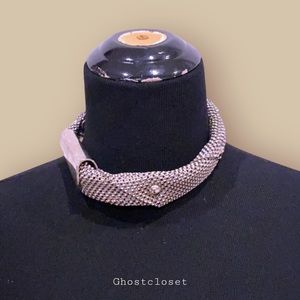 Silver Metal choker necklace
